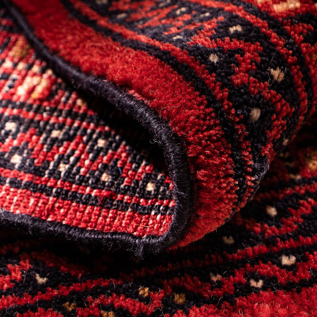 Tappeto Turkaman - 88 x 67 cm - rosso scuro