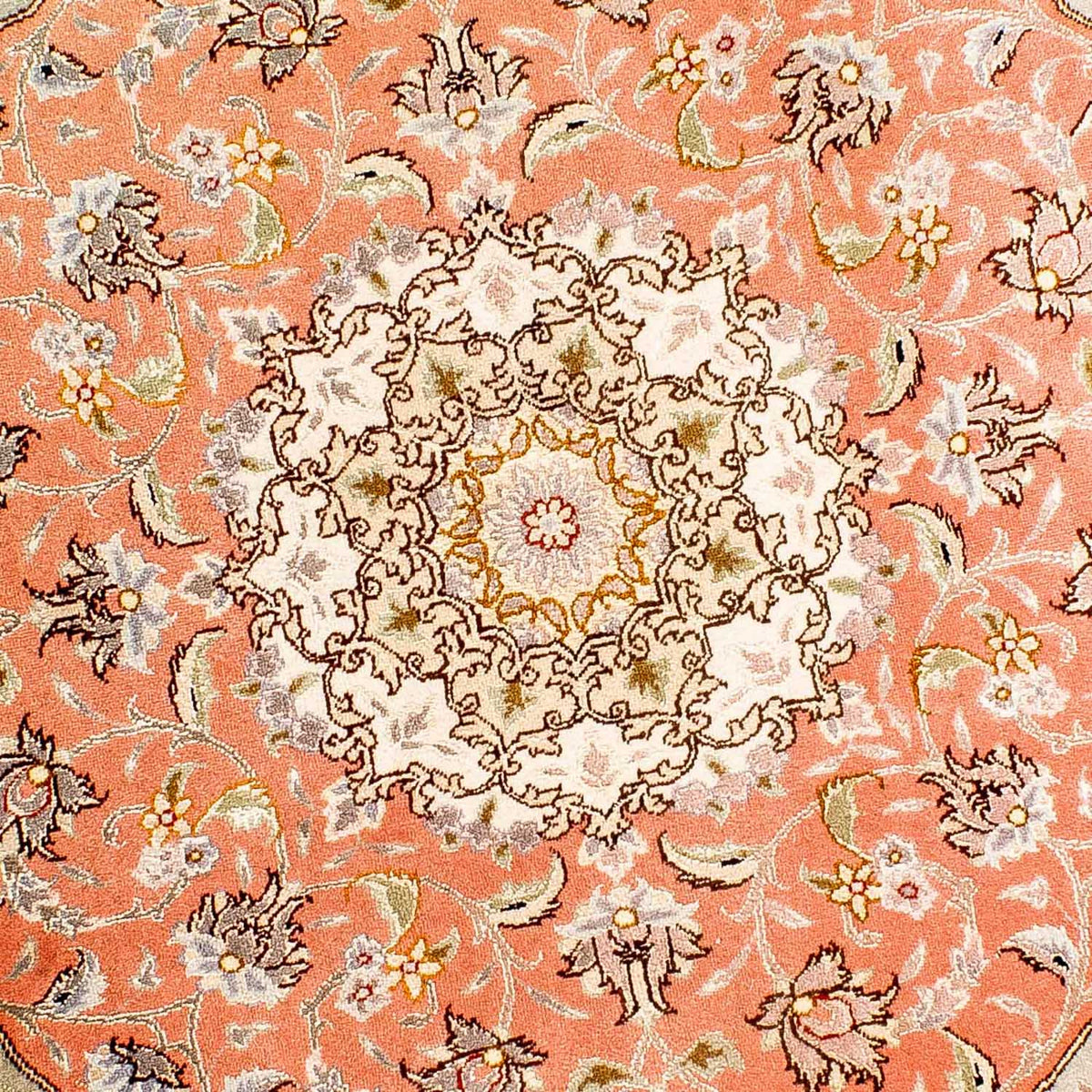 Tappeto Persero - Tabriz - Reale rotondo - 102 x 102 cm - rosso chiaro