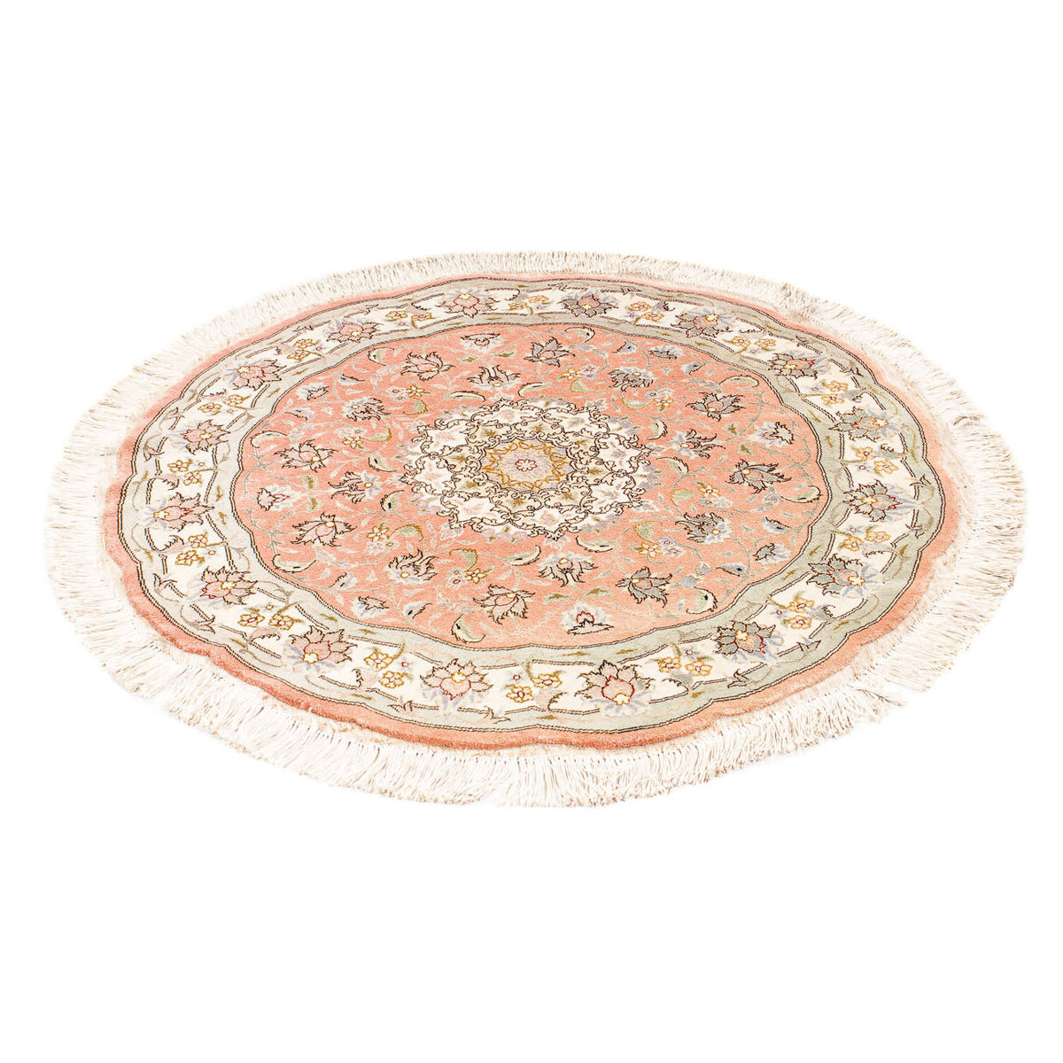 Tappeto Persero - Tabriz - Reale rotondo - 102 x 102 cm - rosso chiaro