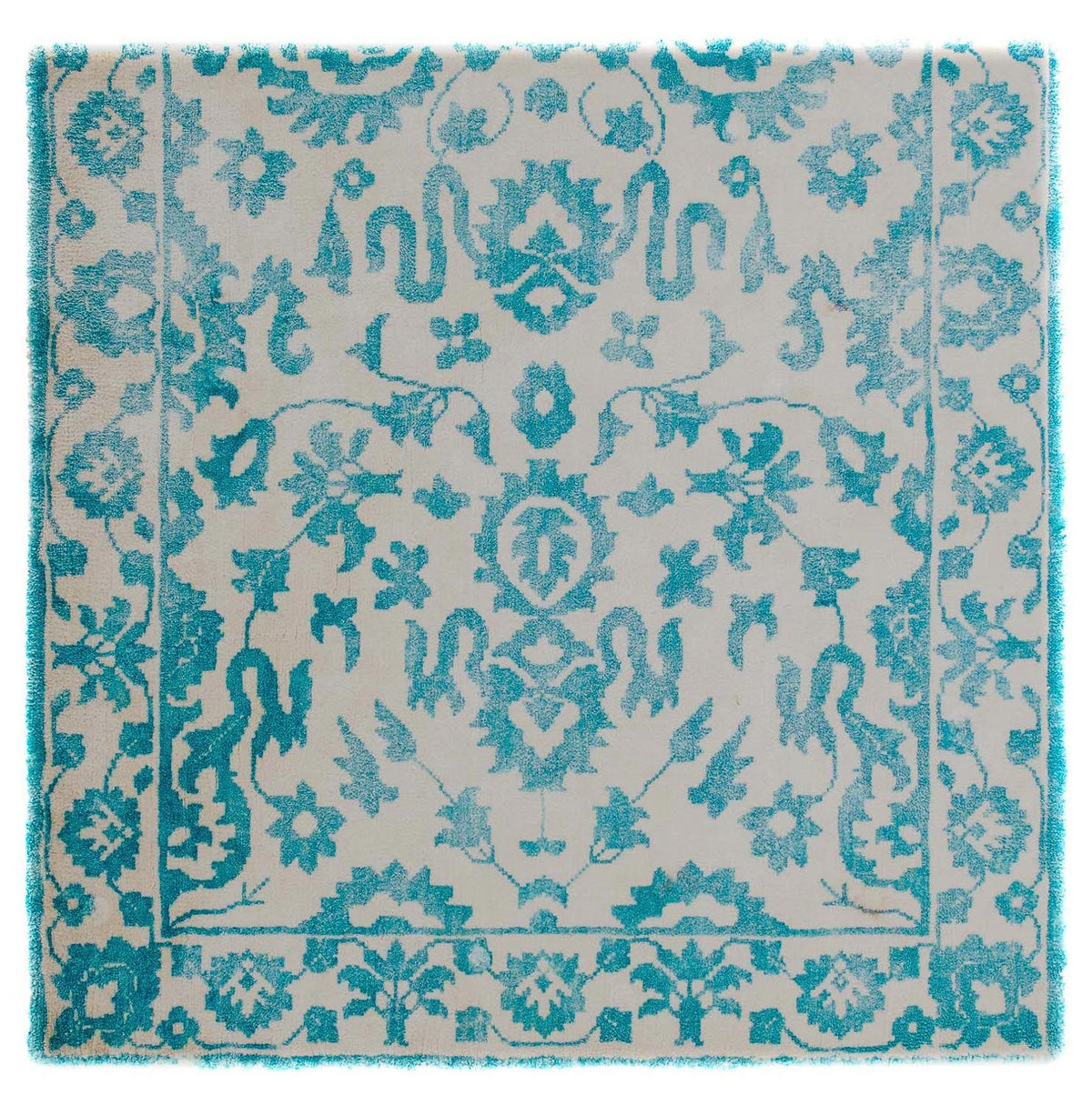Tappeto in viscosa quadrato - 70 x 70 cm - turchese