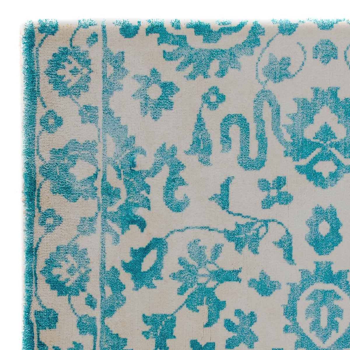 Tappeto in viscosa quadrato - 70 x 70 cm - turchese