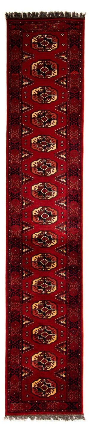 Tappeto corsia Tappeto afgano - 356 x 82 cm - rosso scuro