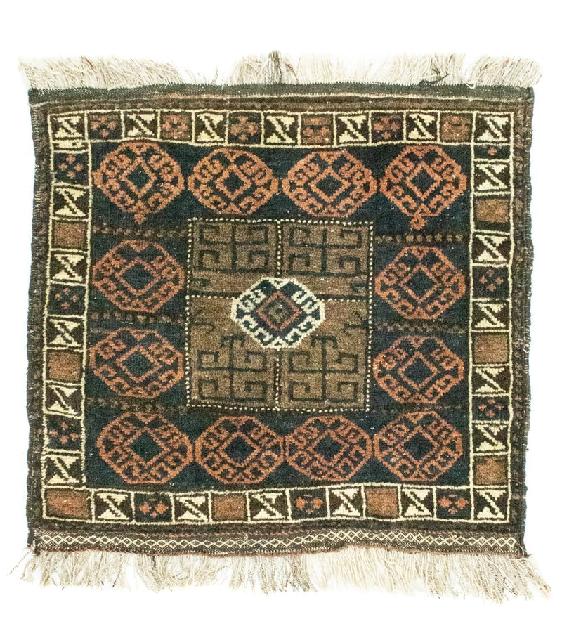 Tappeto afgano quadrato  - 66 x 64 cm - blu