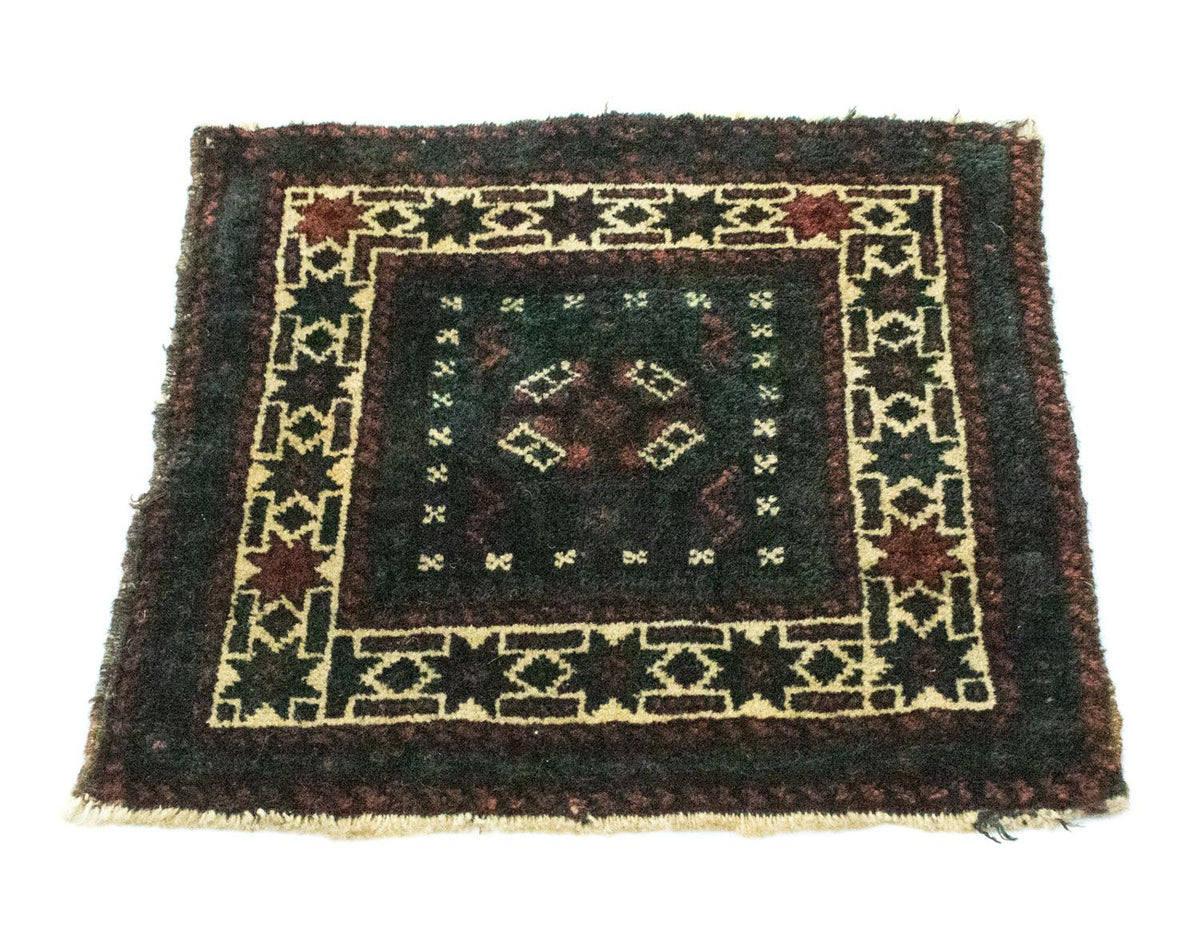Tappeto afgano quadrato  - 35 x 33 cm - blu