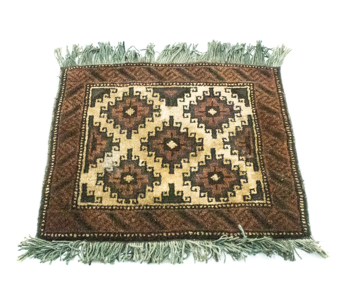 Tappeto afgano quadrato  - 47 x 41 cm - marrone