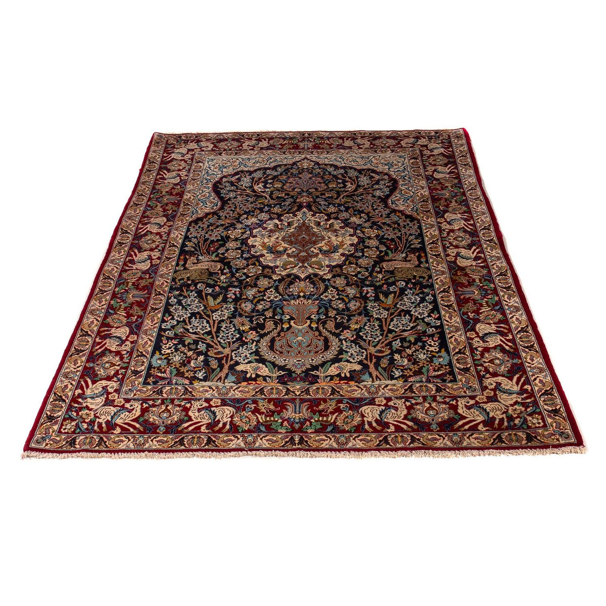 Tappeto Persero - Isfahan - Premio - 173 x 117 cm - blu scuro