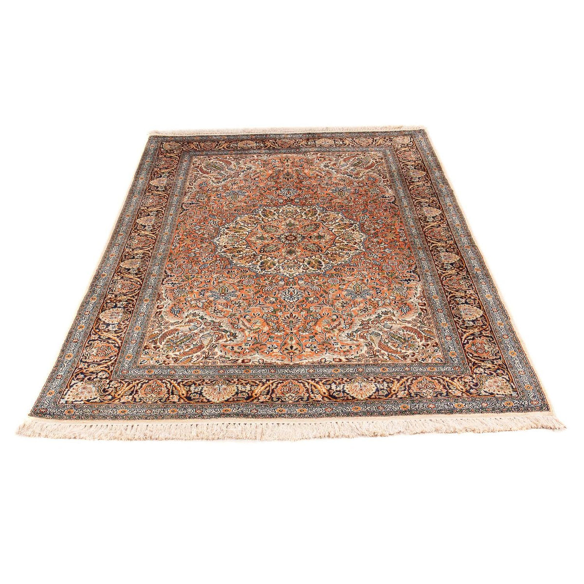 Tappeto di seta - Seta del Kashmir - 182 x 121 cm - marrone chiaro