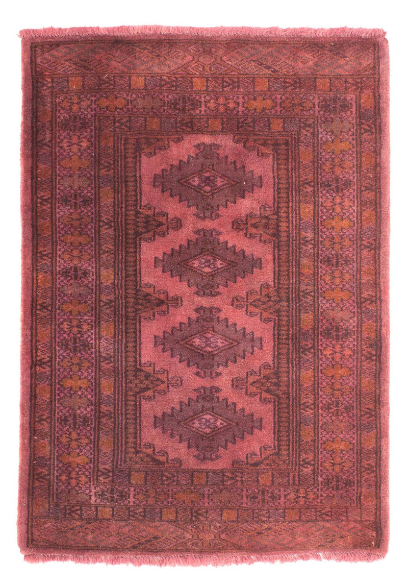 Tappeto Turkaman - 95 x 66 cm - rosso chiaro