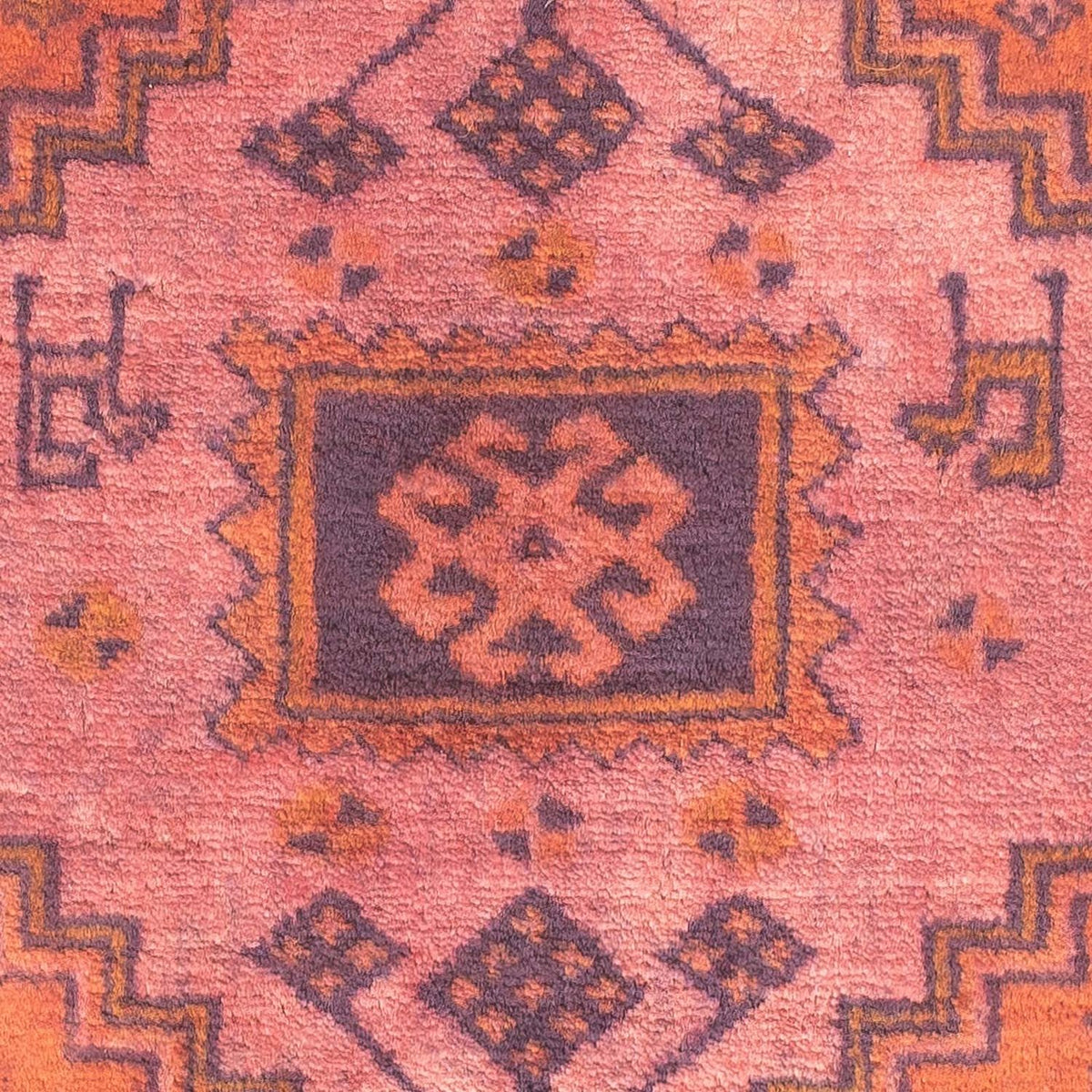 Tappeto Turkaman - 80 x 67 cm - rosso chiaro