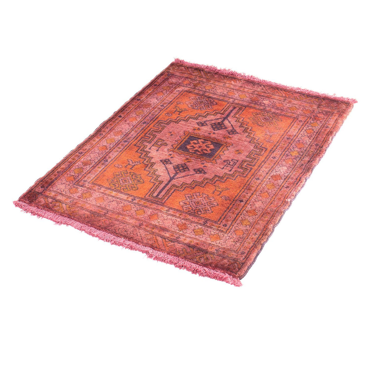 Tappeto Turkaman - 80 x 67 cm - rosso chiaro