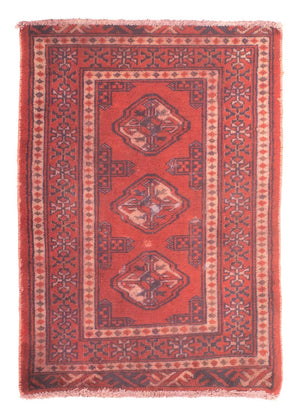 Tappeto Turkaman - 86 x 57 cm - rosso scuro