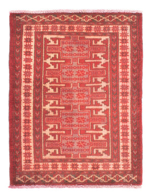 Tappeto Turkaman - 92 x 68 cm - rosso chiaro