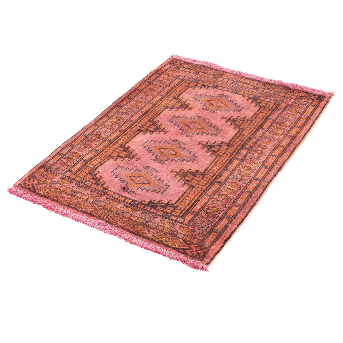 Tappeto Turkaman - 86 x 68 cm - rosso chiaro
