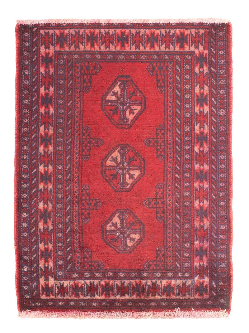 Tappeto Turkaman - 82 x 61 cm - rosso scuro