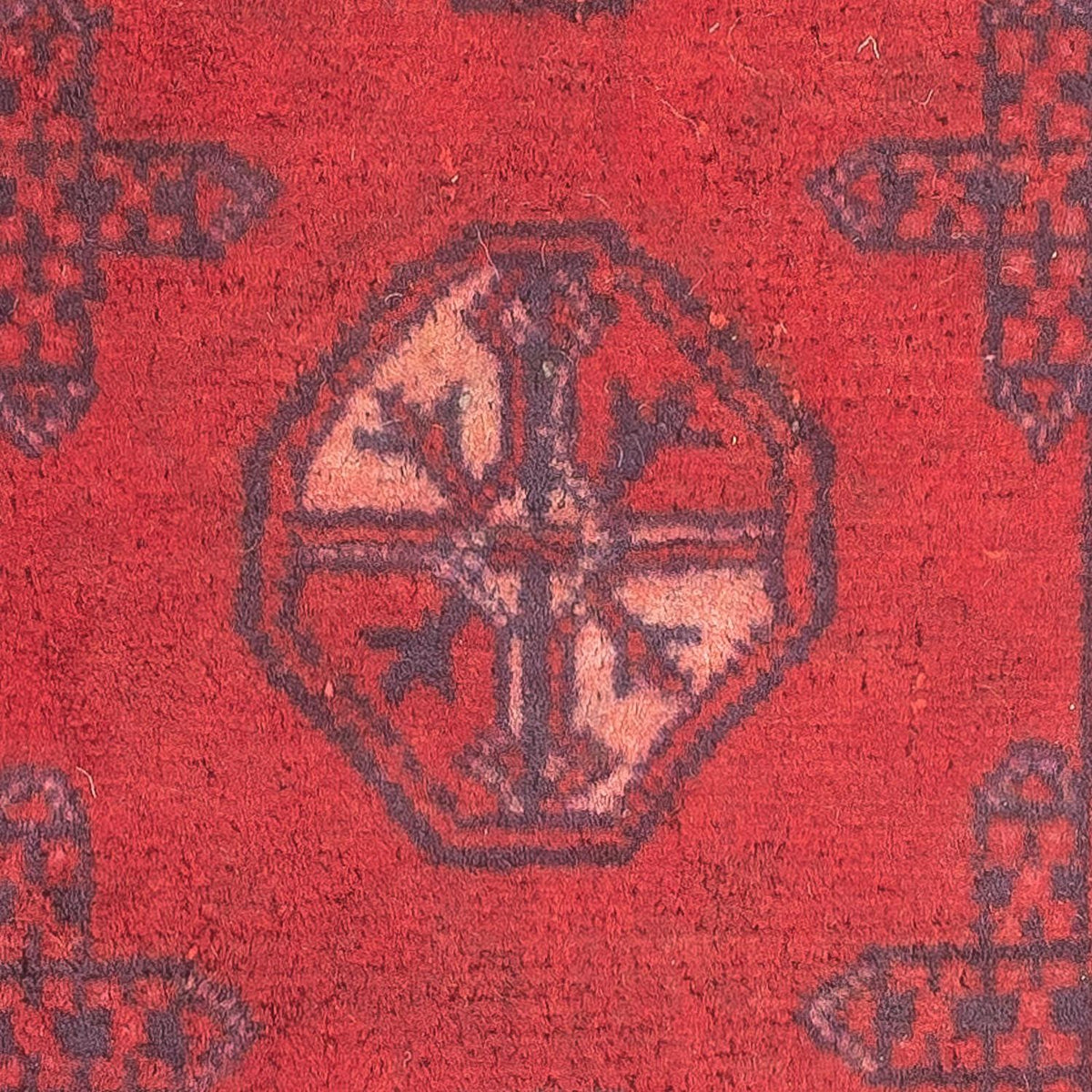 Tappeto Turkaman - 82 x 61 cm - rosso scuro