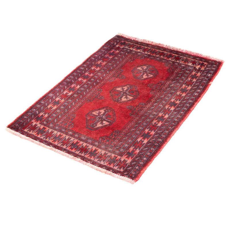Tappeto Turkaman - 82 x 61 cm - rosso scuro