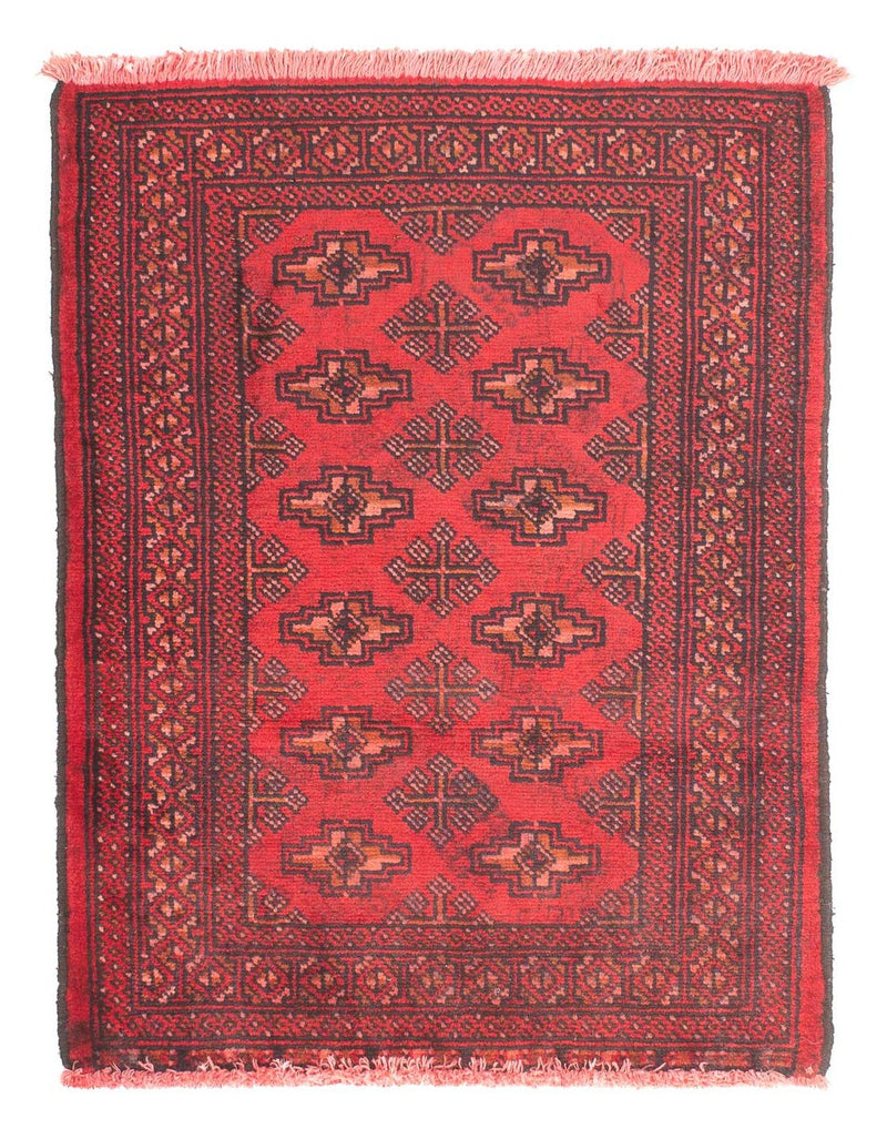 Tappeto Turkaman - 83 x 62 cm - rosso scuro