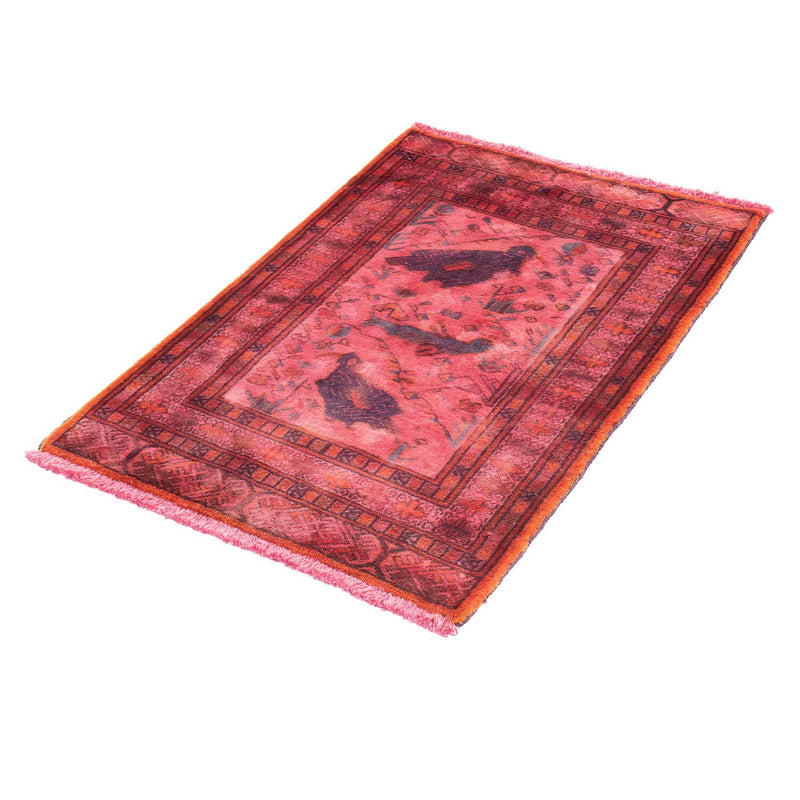 Tappeto Turkaman - 86 x 63 cm - rosso chiaro