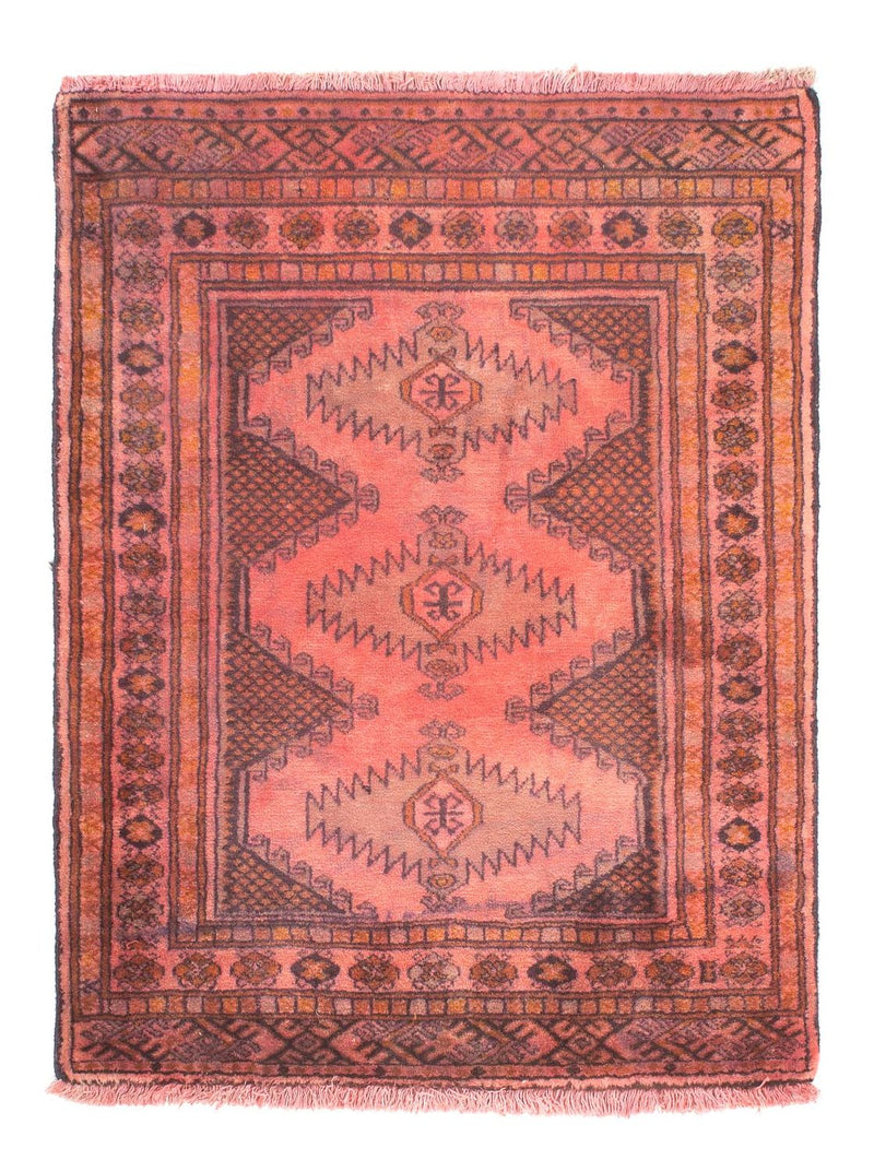 Tappeto Turkaman - 84 x 62 cm - rosso chiaro
