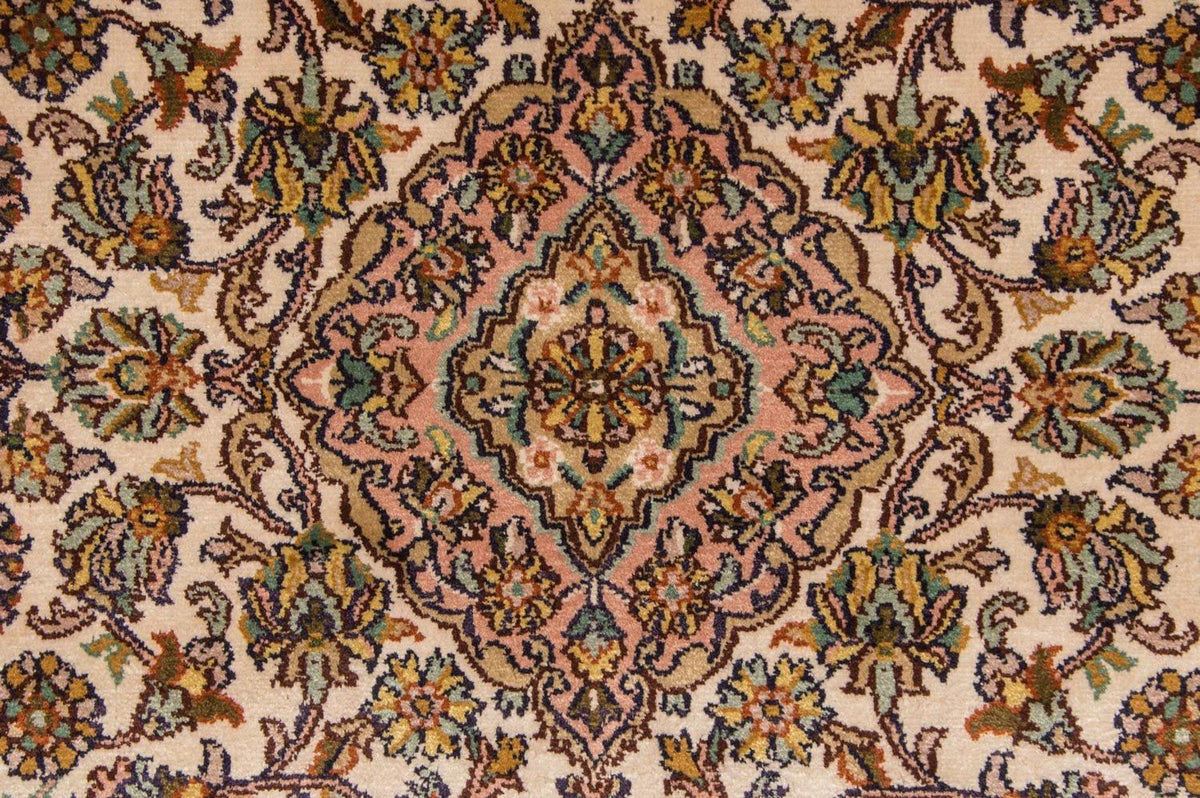 Tappeto corsia Tappeto di seta - Seta del Kashmir - 300 x 79 cm - beige