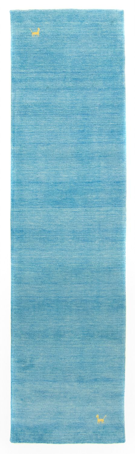 Tappeto corsia Tappeto Gabbeh - Indus - 200 x 80 cm - blu chiaro