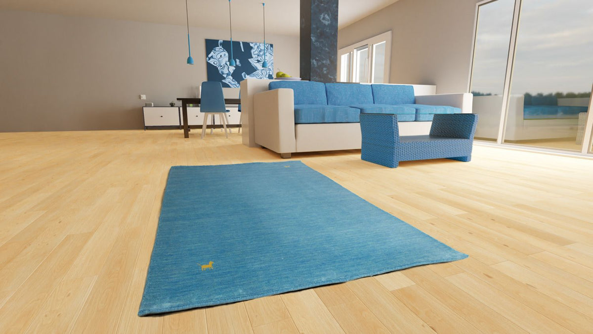Tappeto Gabbeh - Indus - 250 x 200 cm - blu chiaro