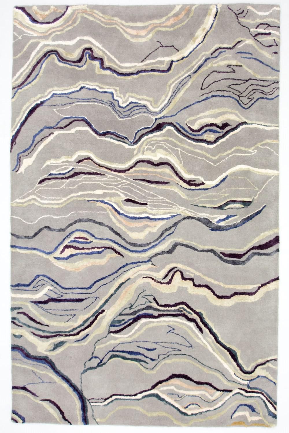 Tappeto di design - 243 x 153 cm - argento