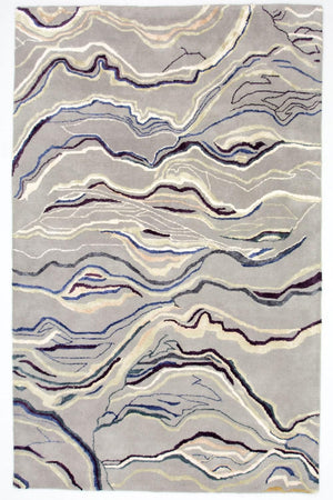 Tappeto di design - 243 x 153 cm - argento