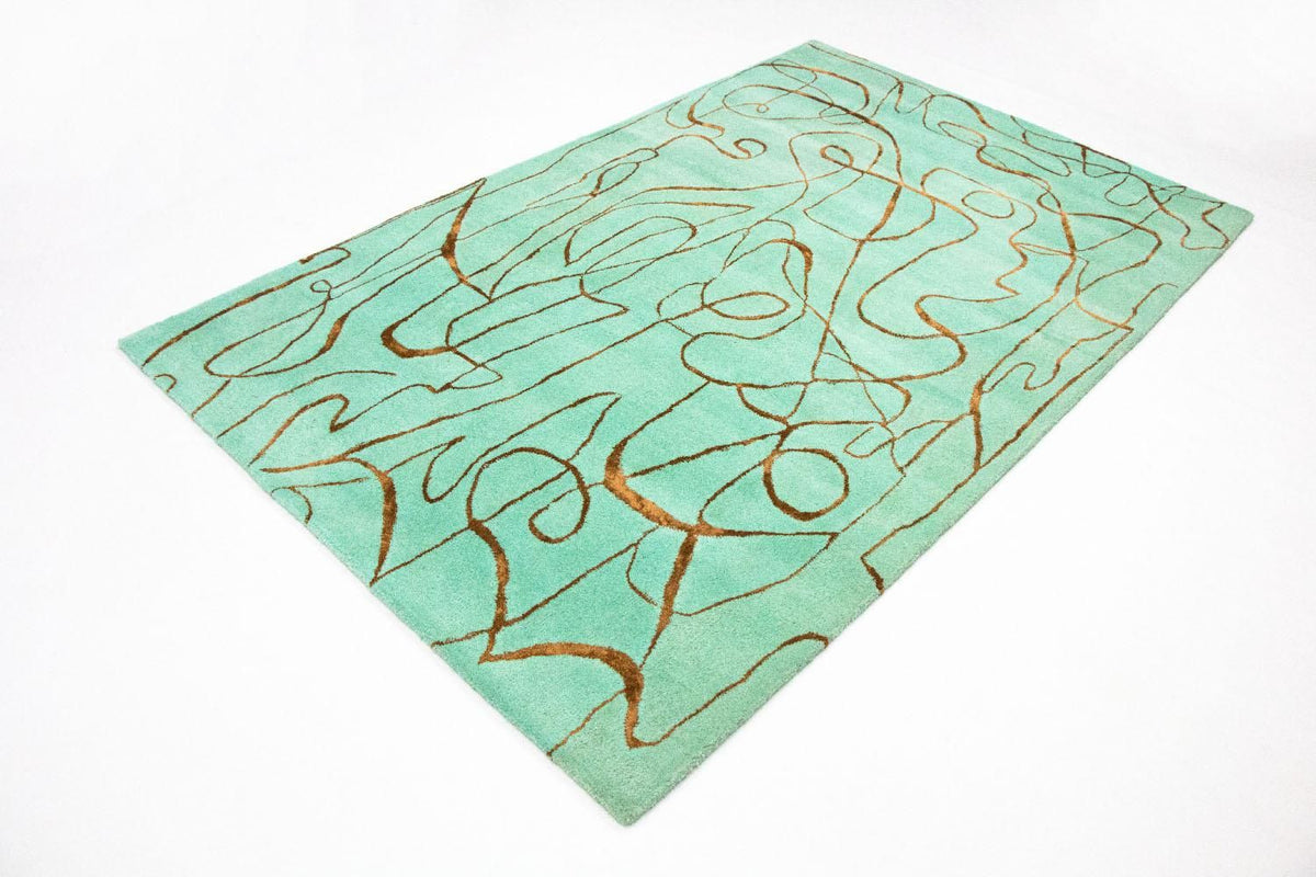 Tappeto di design - 246 x 154 cm - turchese