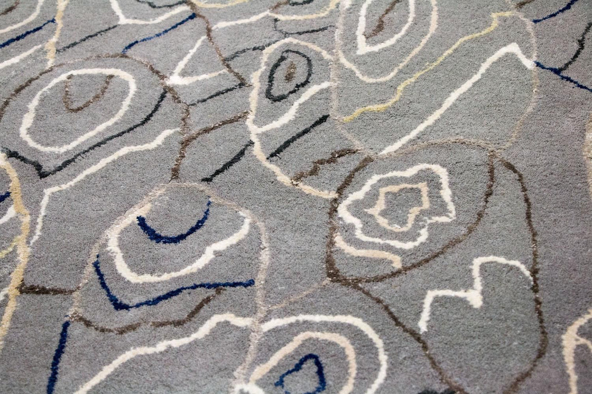 Tappeto di design - 243 x 155 cm - argento