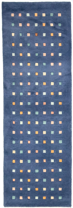 Tappeto corsia Tappeto Nepal - 240 x 80 cm - blu scuro