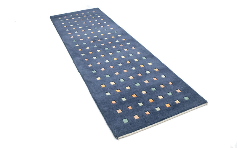 Tappeto corsia Tappeto Nepal - 240 x 80 cm - blu scuro