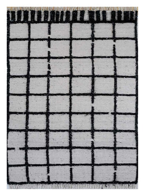 Tappeto di lana - 240 x 150 cm - bianco e nero