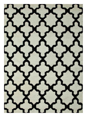 Tappeto di lana - 240 x 150 cm - bianco e nero
