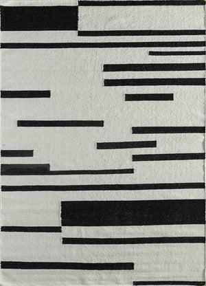 Tappeto di lana - 240 x 150 cm - bianco e nero