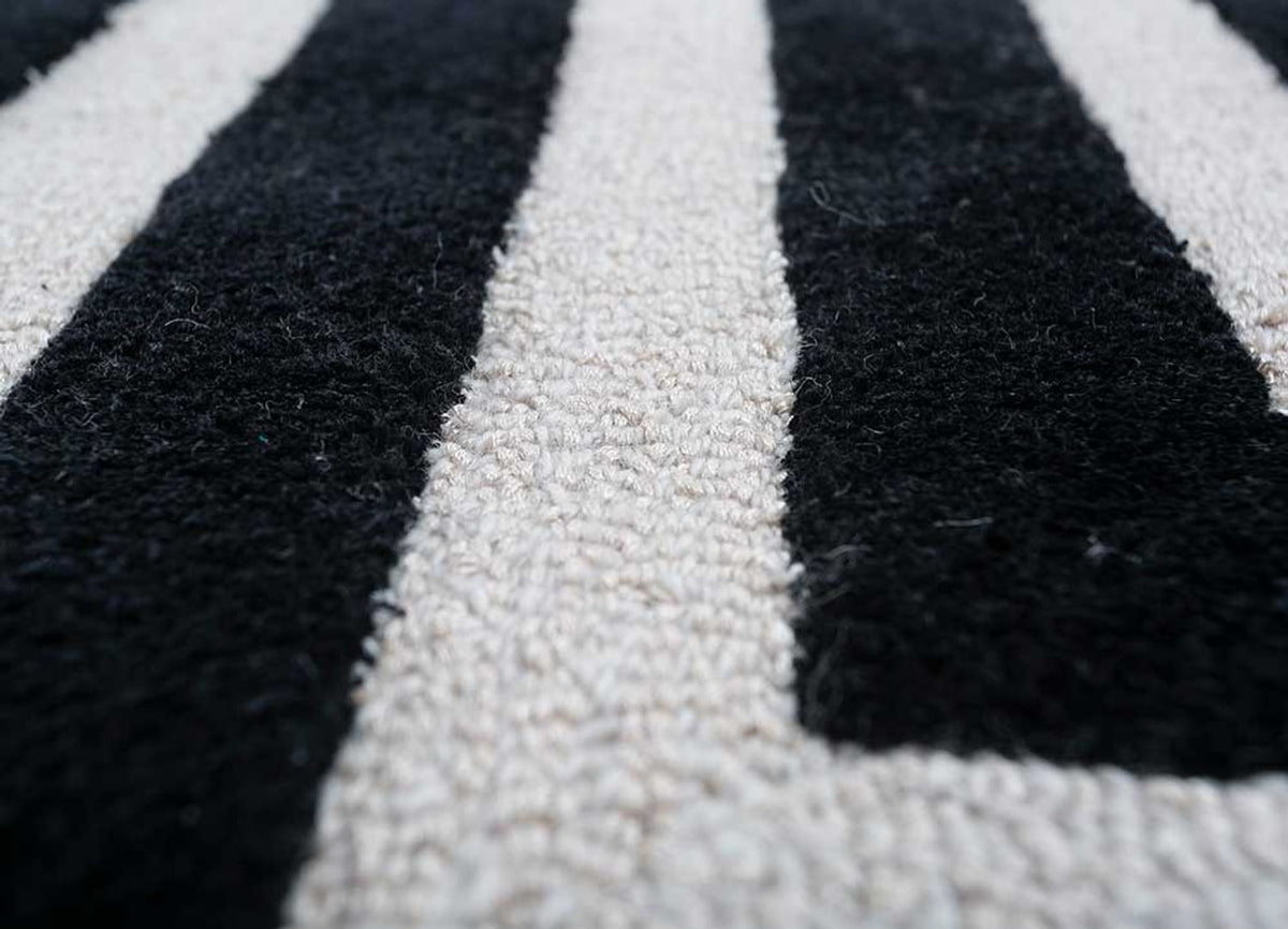 Tappeto di lana - 330 x 240 cm - bianco e nero