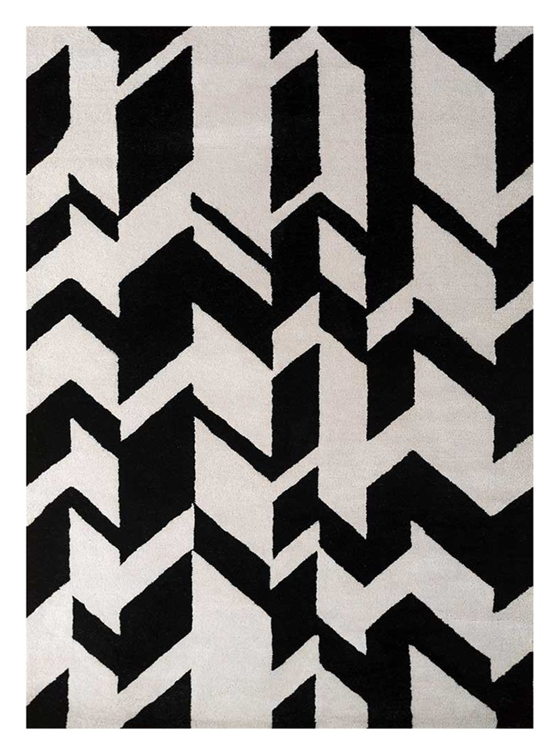 Tappeto di lana - 235 x 148 cm - bianco e nero