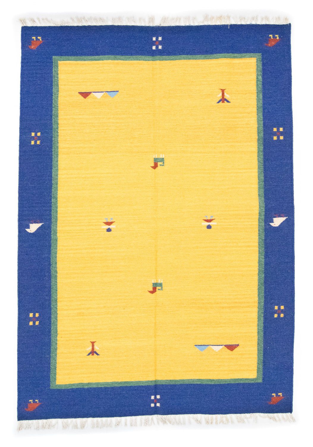 Tappeto Kelim - Tendenza - 200 x 140 cm - giallo