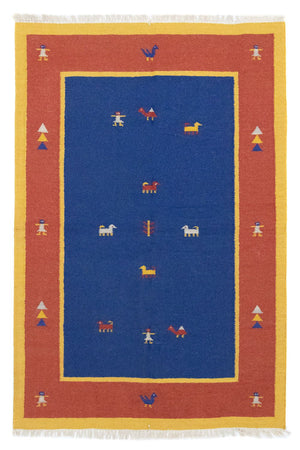 Tappeto Kelim - Tendenza - 200 x 140 cm - blu