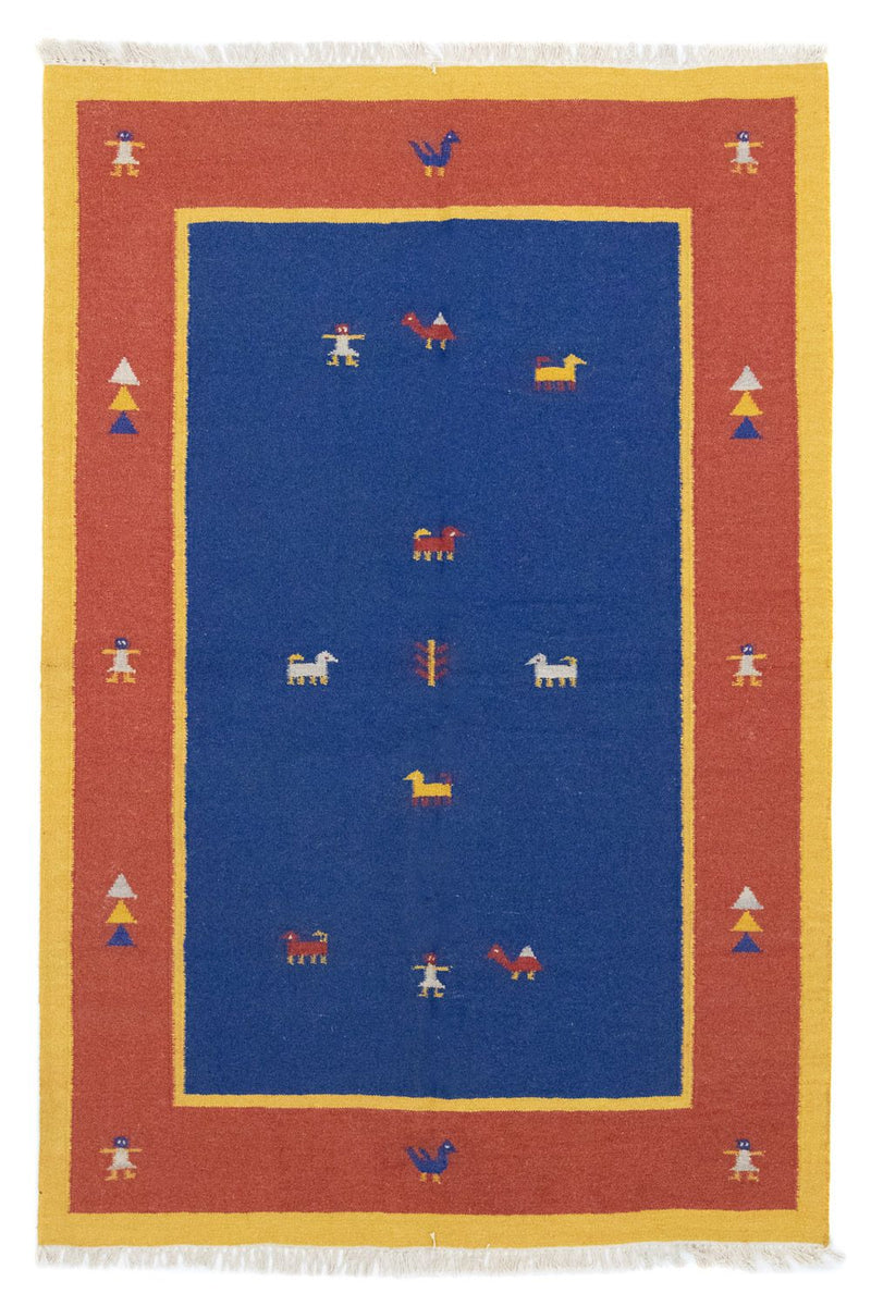 Tappeto Kelim - Tendenza - 200 x 140 cm - blu