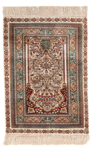 Tappeto orientale - Hereke - 91 x 62 cm - multicolore