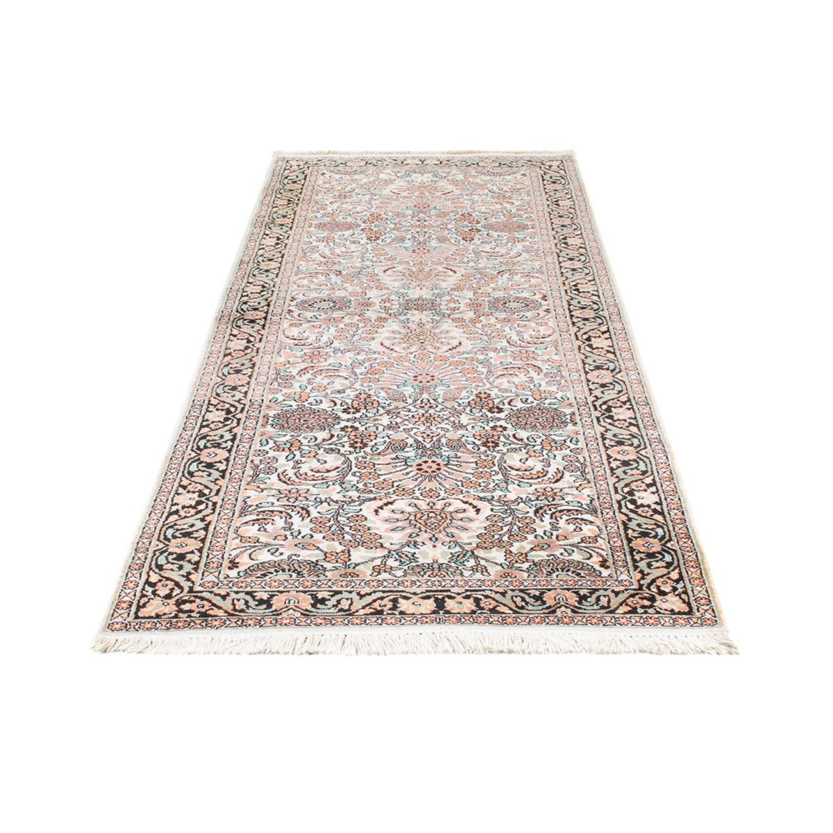 Tappeto corsia Tappeto di seta - Seta del Kashmir - 280 x 96 cm - rosa