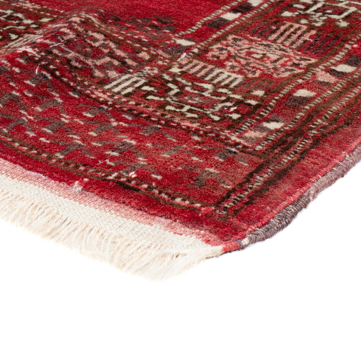 Tappeto Turkaman - 121 x 83 cm - rosso scuro