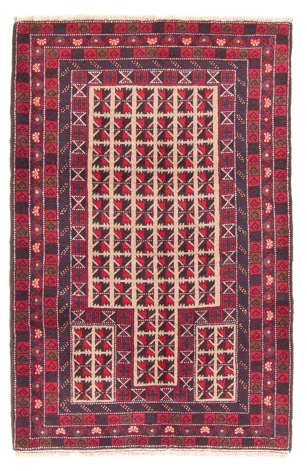 Tappeto Belutsch - Tappeto di preghiera - 140 x 93 cm - beige