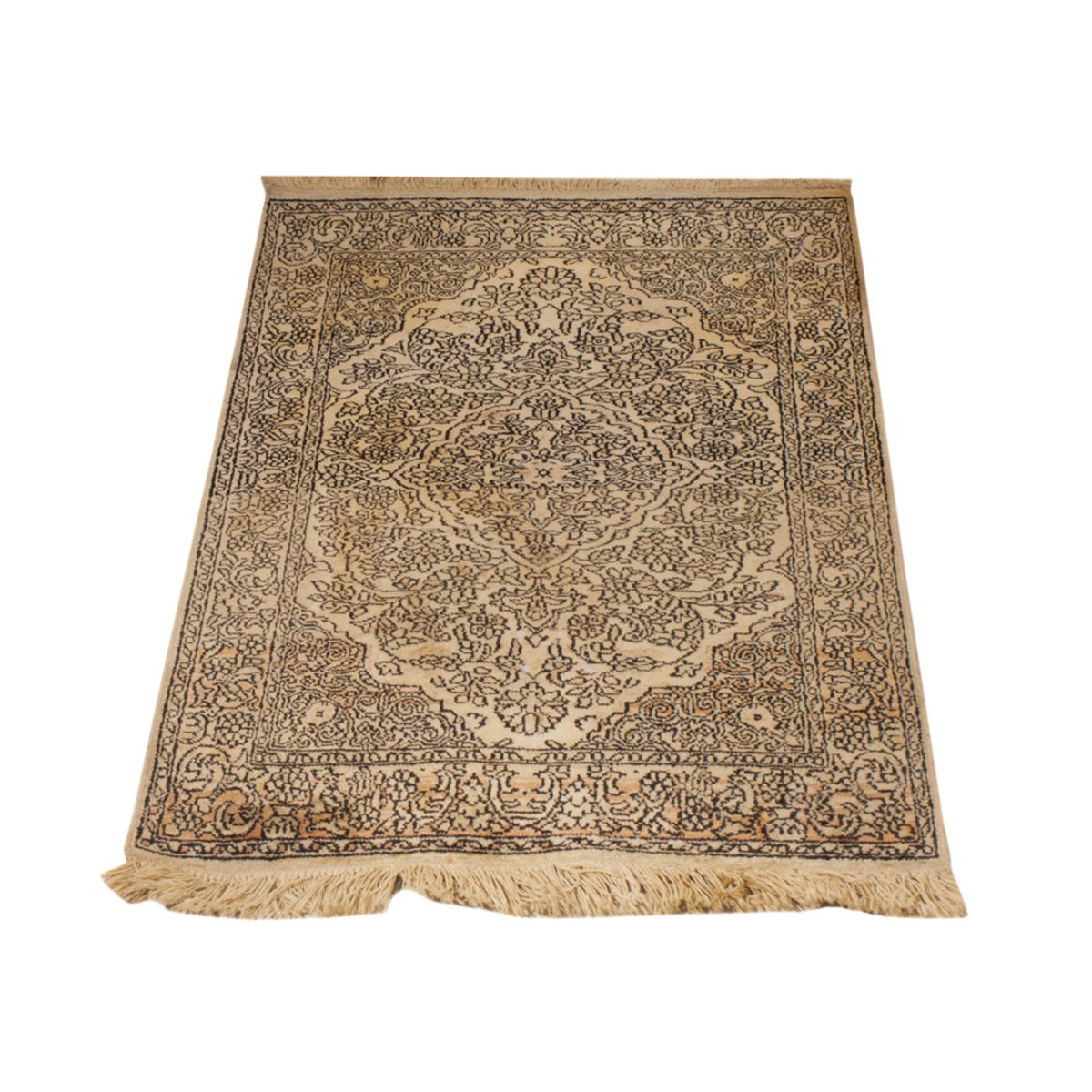 Tappeto di seta - Seta del Kashmir - 103 x 60 cm - beige