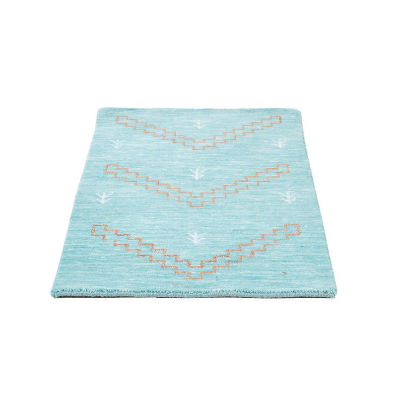 Tappeto Gabbeh - Loribaft Softy - 102 x 62 cm - blu chiaro