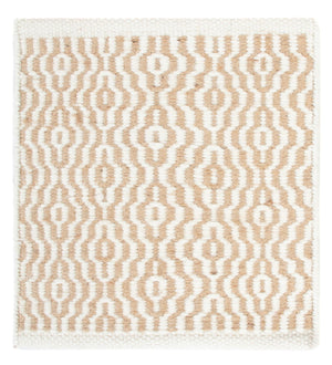 Tappeto di lana quadrato  - 35 x 32 cm - beige