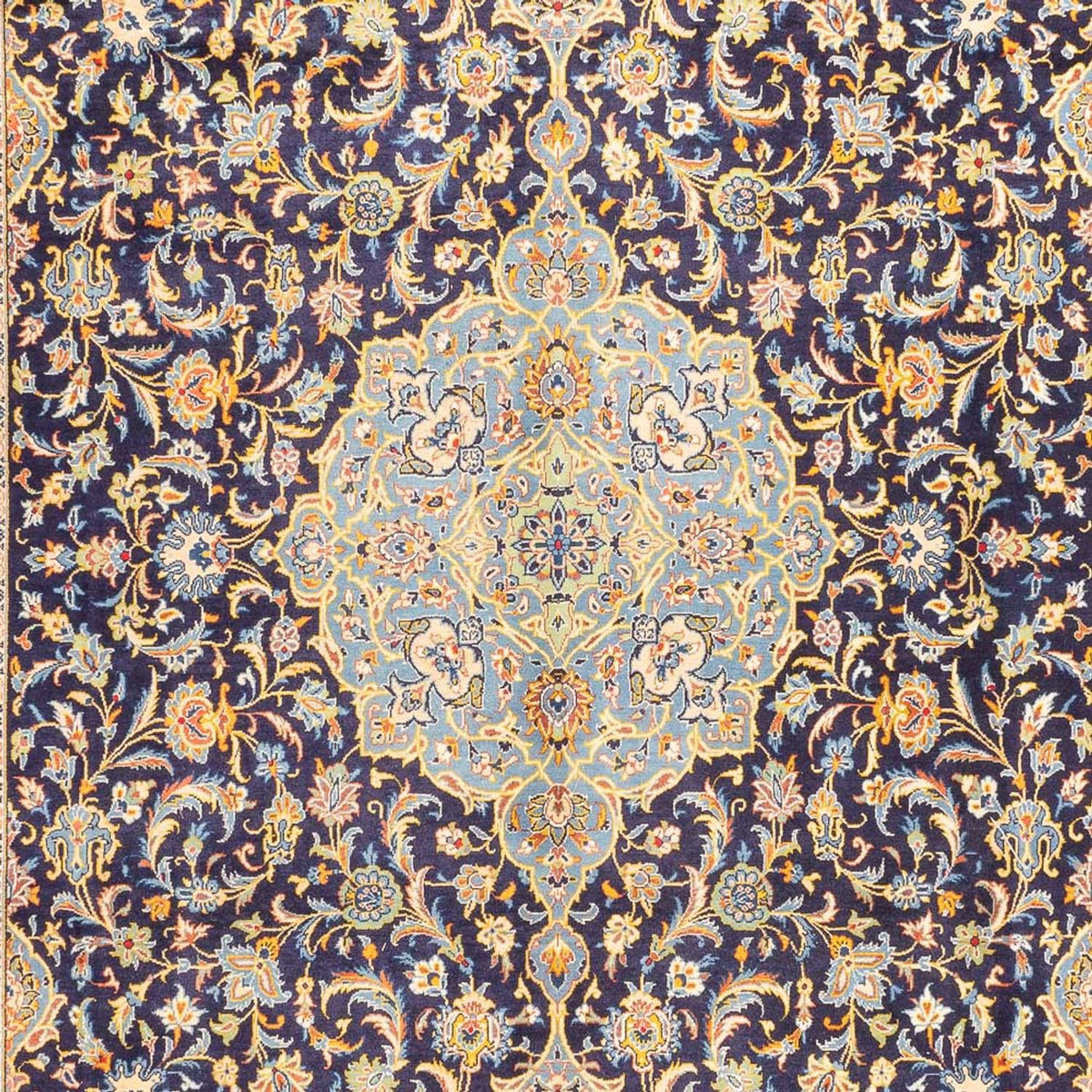Tappeto Persero - Keshan quadrato - 410 x 395 cm - blu scuro