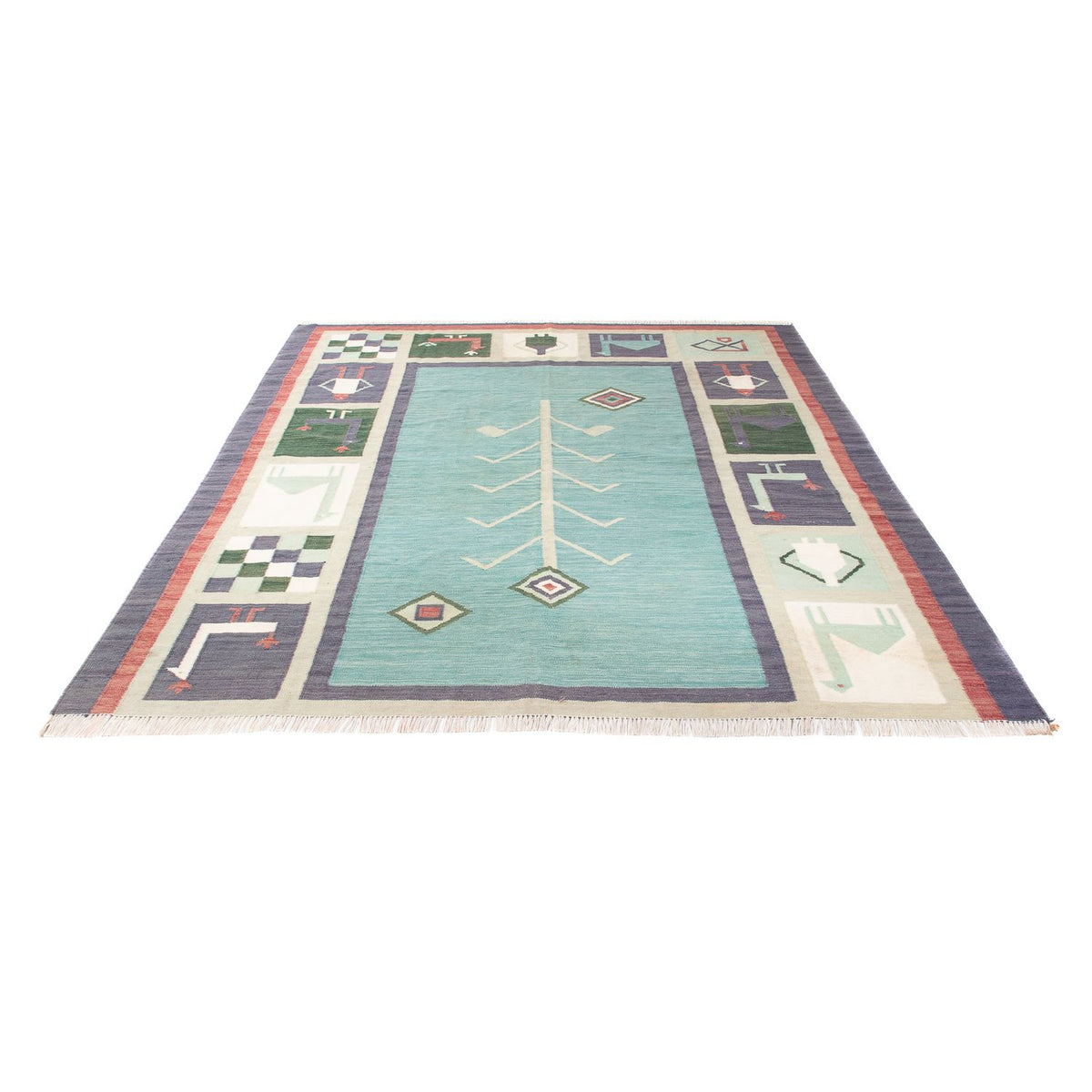 Tappeto Kelim - Tendenza - 240 x 200 cm - blu chiaro