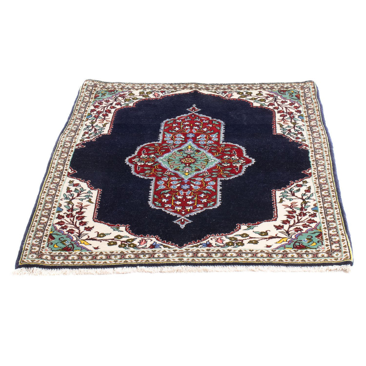 Tappeto Persero - Tabriz - Reale - 96 x 76 cm - blu scuro